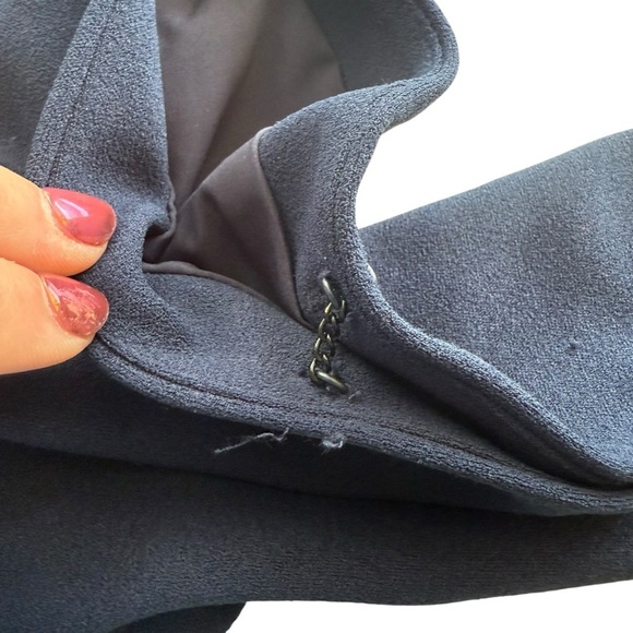 Tibi Structured Crepe Button Detail Shift Dress Navy Size 4 Career Cocktail EUC - Picture 8 of 13